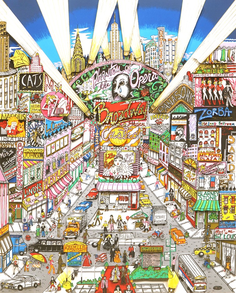チャールズ・ファジーノの絵画作品　タイトルは、Regards From Broadway